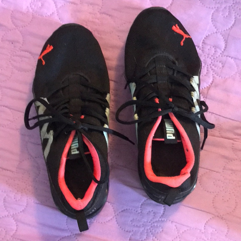 Puma Black and Pink Athletic Shoes
